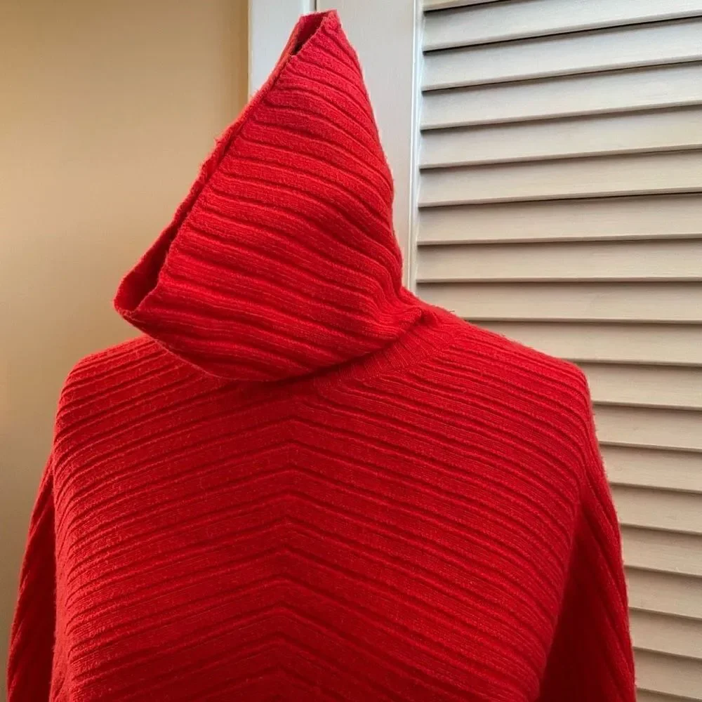 ANTHROPOLOGIE | moth red ribbed cowl neck dolman sweater XS - Picture 10 of 10